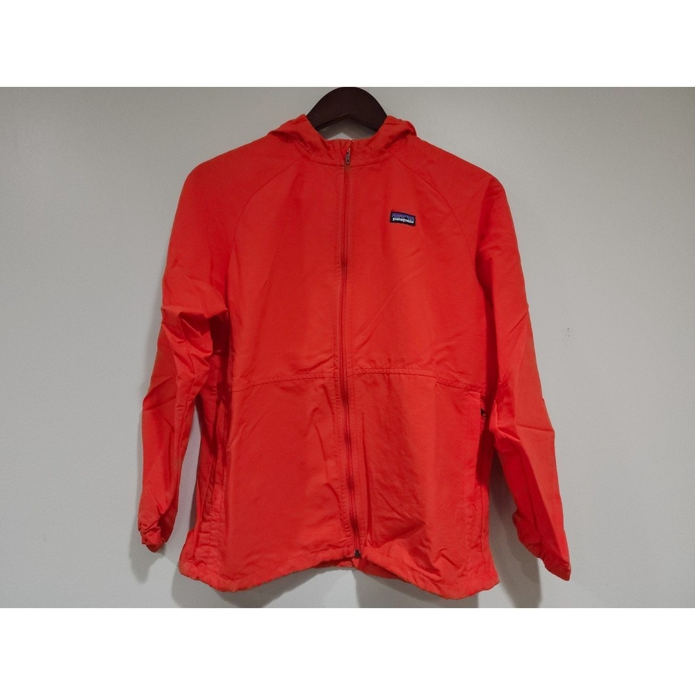 Patagonia Baggies Rain Jacket Kids XL (14) Pollinator Orange Nylon Full Zip